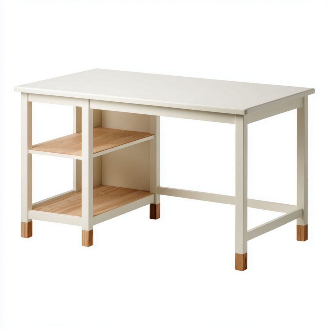 Eettafel met open planken voor de eetkamer - hout en MDF - 120 x 60 x 75