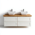 Wastafelmeubel met dubbele wastafels voor de badkamer - hout en MDF - 120 x 50 x 50