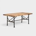 Eettafel van hout voor de eetkamer met metaalstructuur - 150 x 75 x 75