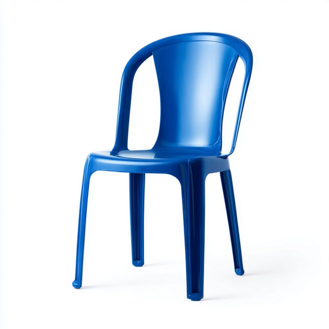 Blauwe kuipstoel van kunststof voor de eetruimte - 35 x 35 x 80